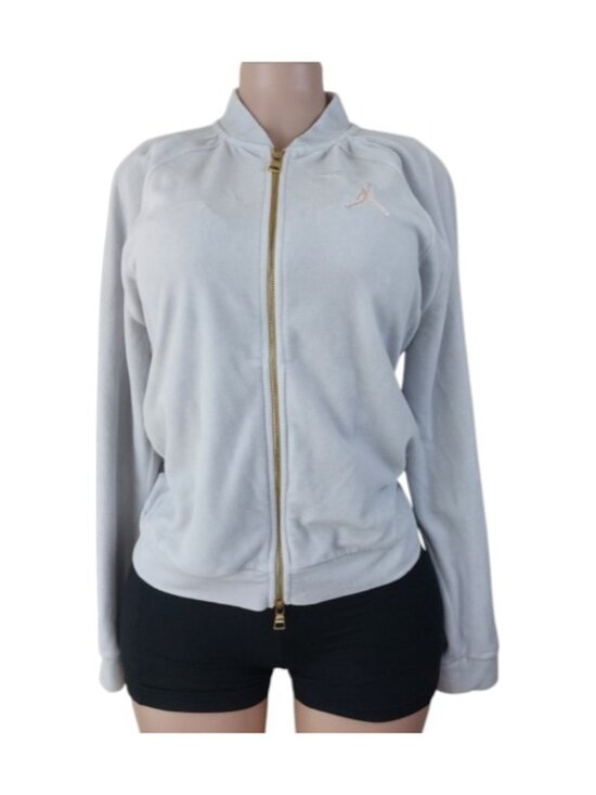 Jordan Jackets & Blazers - Jordan Women's Off-White Classic Sailor Neck Sports Fleece Jacket Size XL